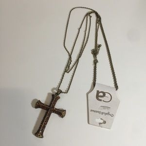 Vintage Jewelry - New with flaws CRYSTAL AVENUE cross necklace.-A3. Vintage Jewelry - New with flaws CRYSTAL AVENUE cross necklace.-A3.